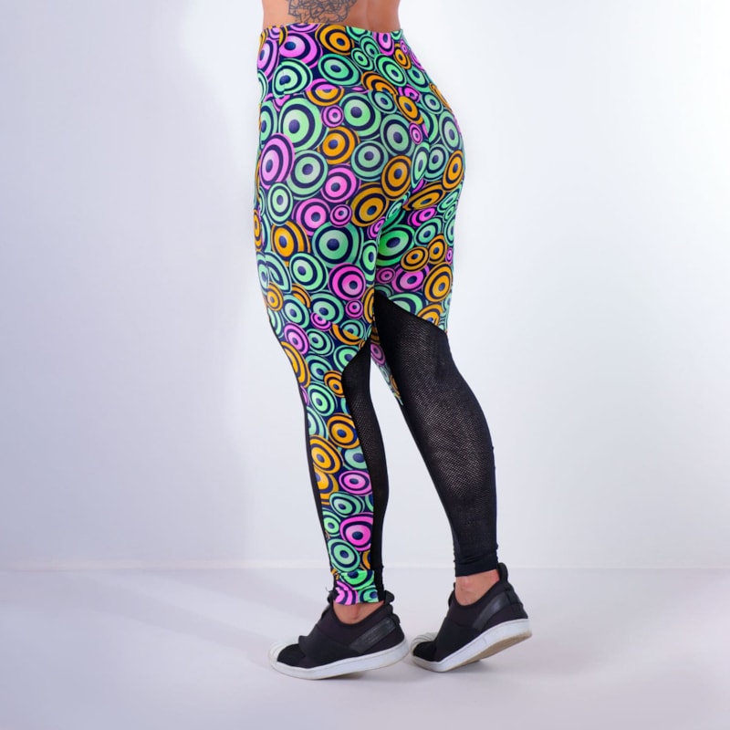 Calça Feminina Fitness Estampada com Tela nas Pernas | Ref: 4.4.4159-3191