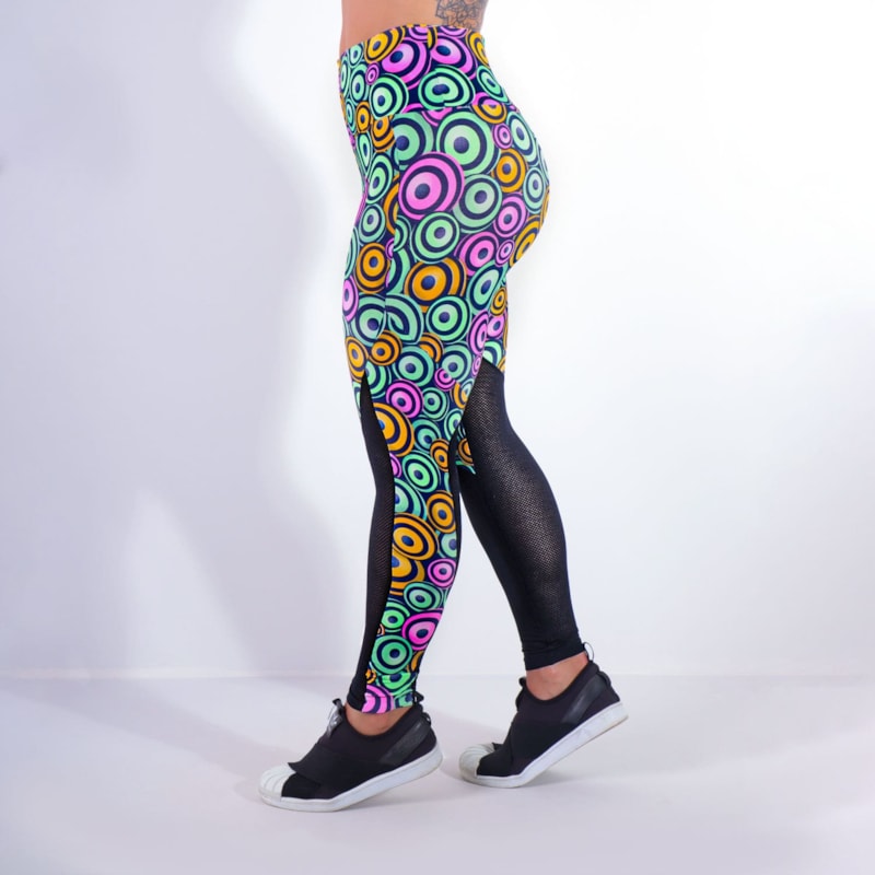 Calça Feminina Fitness Estampada com Tela nas Pernas | Ref: 4.4.4159-3191