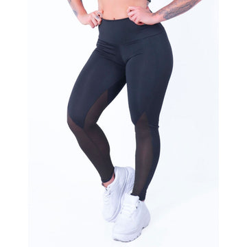 Calça Feminina Preta com Recortes de Tela | Ref: 4.4.4206-01