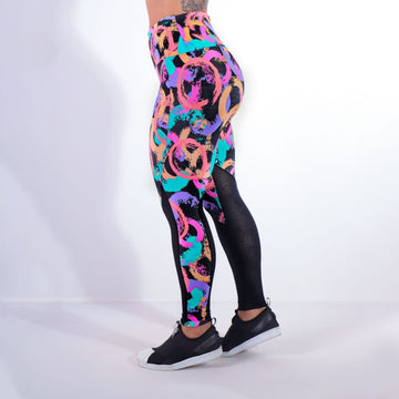 Calça Fitness Estampada com Recortes de Tela | Ref: 4.4.4159-3187