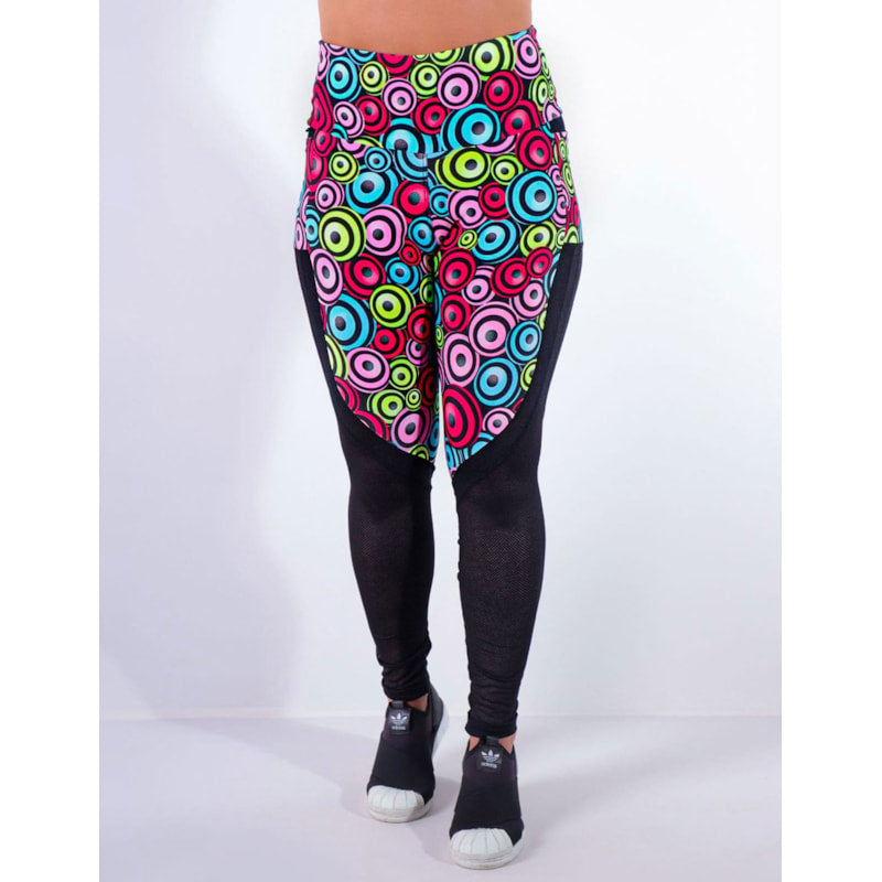 Calça Fitness Estampada com Tela e Bolsos | Ref: 4.4.4170-3188