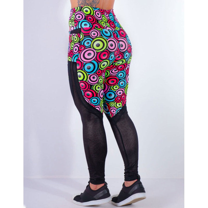 Calça Fitness Estampada com Tela e Bolsos | Ref: 4.4.4170-3188