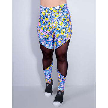 Calça Fitness estampada com Tule | Ref: 4.4.1712-3168