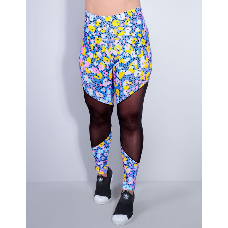 Calça Fitness estampada com Tule | Ref: 4.4.1712-3168