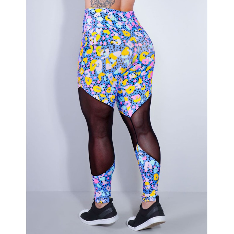 Calça Fitness estampada com Tule | Ref: 4.4.1712-3168