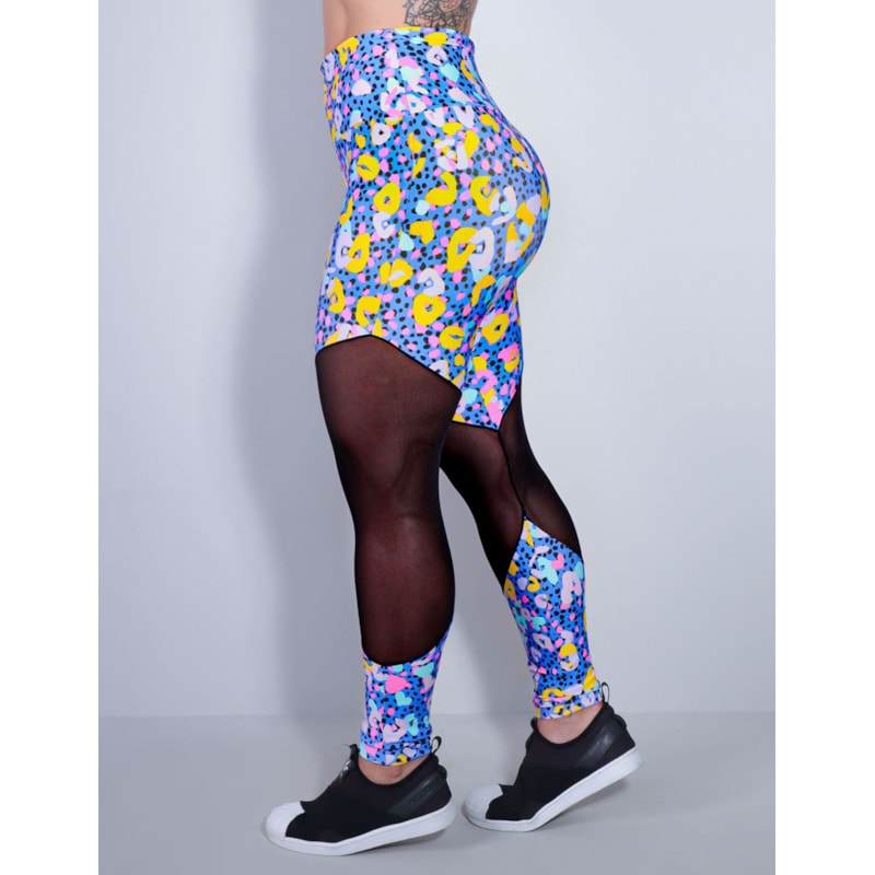 Calça Fitness estampada com Tule | Ref: 4.4.1712-3168