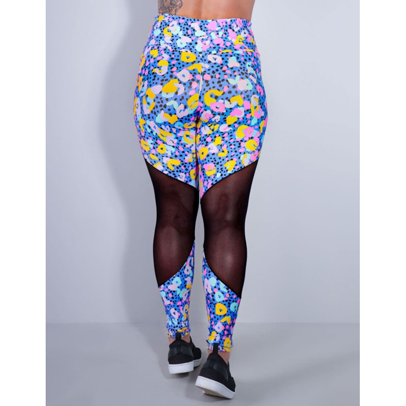Calça Fitness estampada com Tule | Ref: 4.4.1712-3168