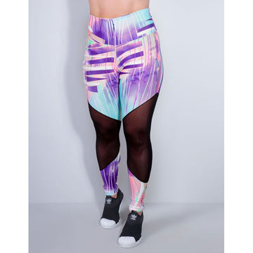 Calça Fitness Feminina Estampada com Tule | Ref: 4.4.1712-3170