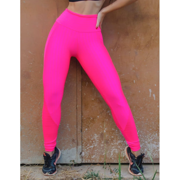 Calça Fitness Zig de Poliamida Rosa Neon | Ref: 3.3.2545-39
