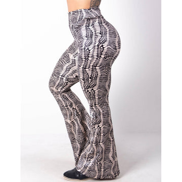 Calça Flare Estampada em Cirrê de Poliamida | Ref: 3.3.2486-1389