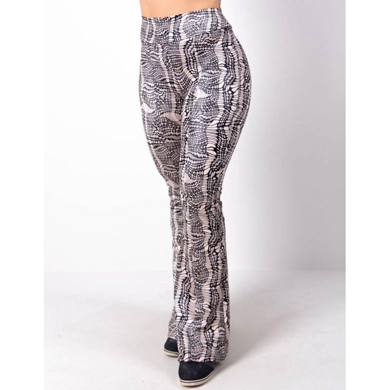 Calça Flare Estampada em Cirrê de Poliamida | Ref: 3.3.2486-1389