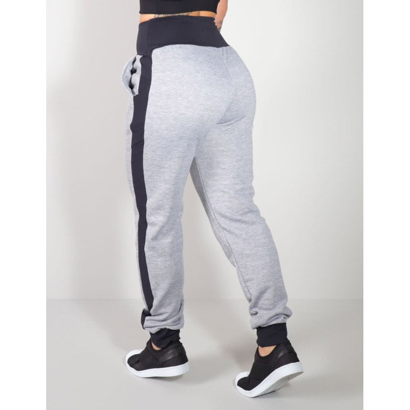 Calça Jogger de Moletom Peluciado Mescla com Bolsos Laterais | Ref: 3.3.2510-03