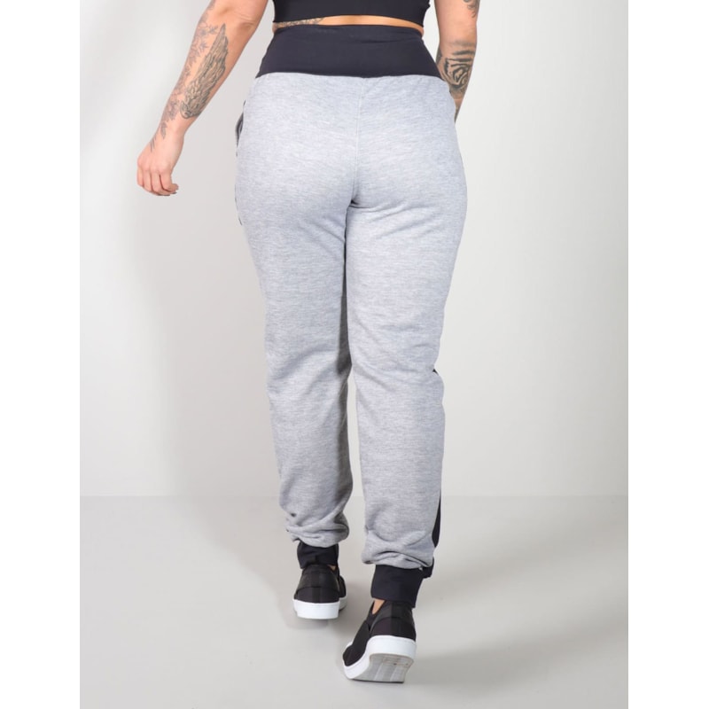 Calça Jogger de Moletom Peluciado Mescla com Bolsos Laterais | Ref: 3.3.2510-03