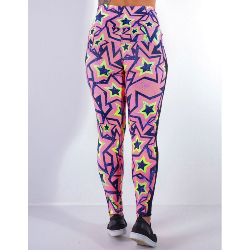 Calça Legging com Estampa e Tela Preta | Ref: 4.4.4369-3171
