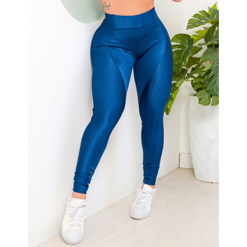 Calça Legging Empina Bumbum Texturizada Azul Marinho | Ref: 3.3.2335-18