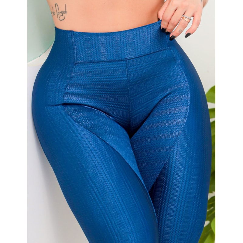 Calça Legging Empina Bumbum Texturizada Azul Marinho | Ref: 3.3.2335-18