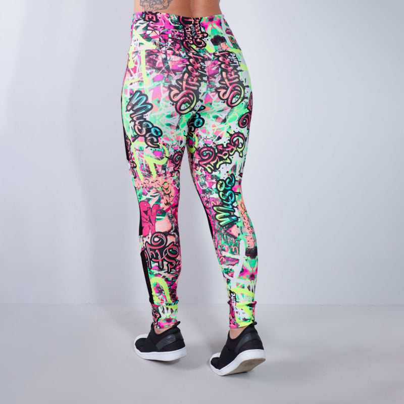 Calça Legging Estampada com Recortes de Tule | Ref: 4.4.4252-3165