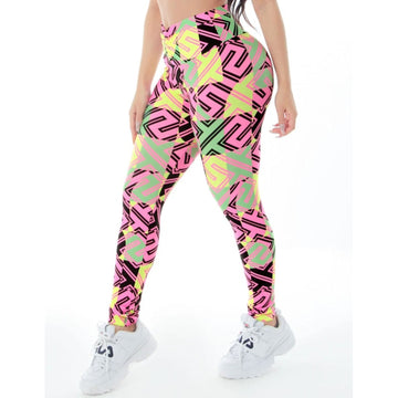 Calça Legging Fitness com Cós Franzido Estampada | Ref: 4.4.4370-3183