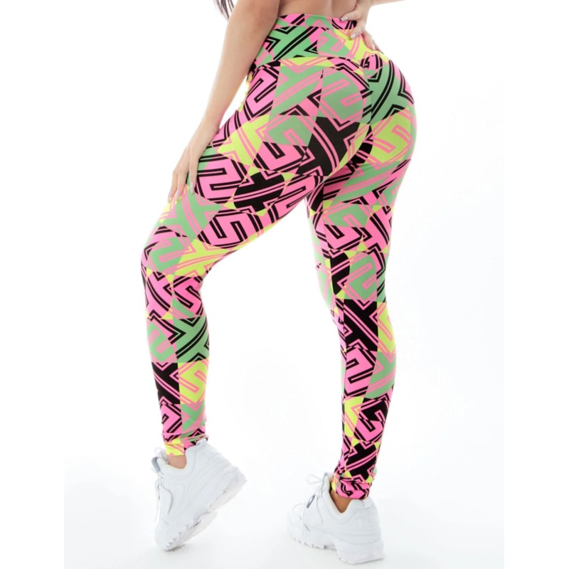 Calça Legging Fitness com Cós Franzido Estampada | Ref: 4.4.4370-3183