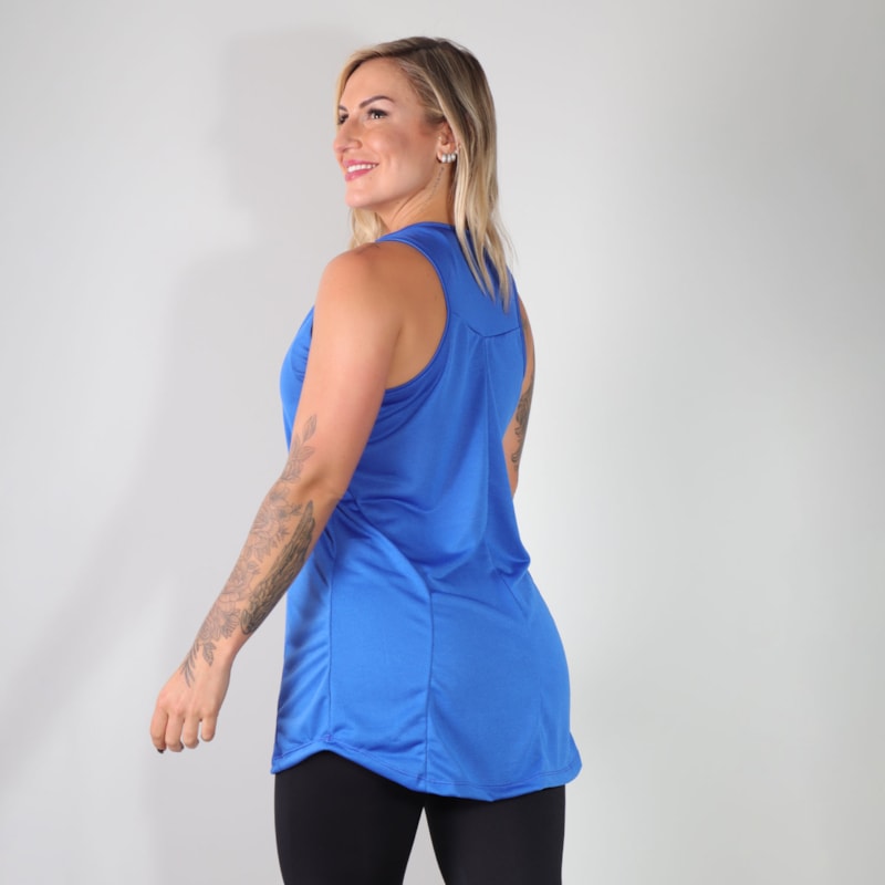Camiseta Azul Dry Fit com Estampa de Frase Motivacional | Ref: 3.3.2195LIMITE-06