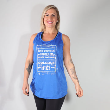Camiseta Azul Dry Fit com Estampa de Frase Motivacional | Ref: 3.3.2195LIMITE-06