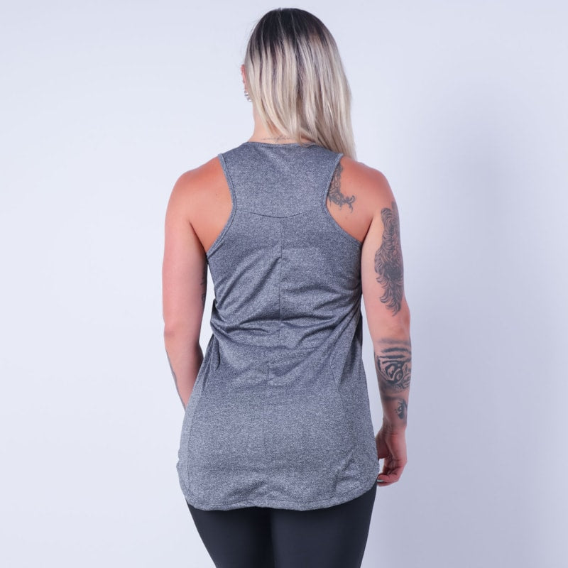Camiseta Feminina Fitness em Dry Fit Alongada Mescla | Ref: 3.3.2195-03
