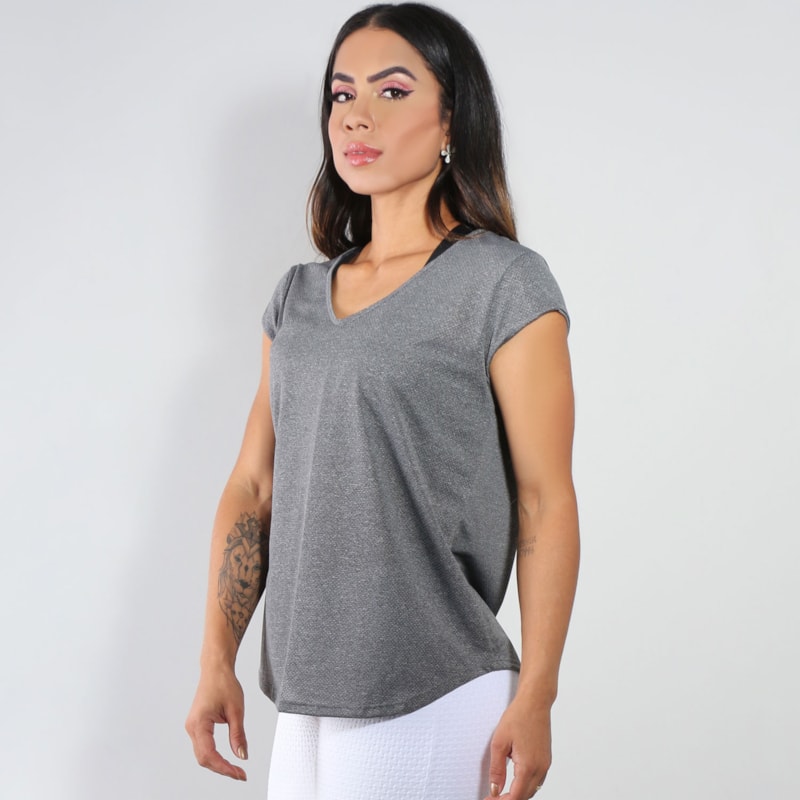 Camiseta Fitness Mescla em Dry Fit | Ref: 3.3.2159-03