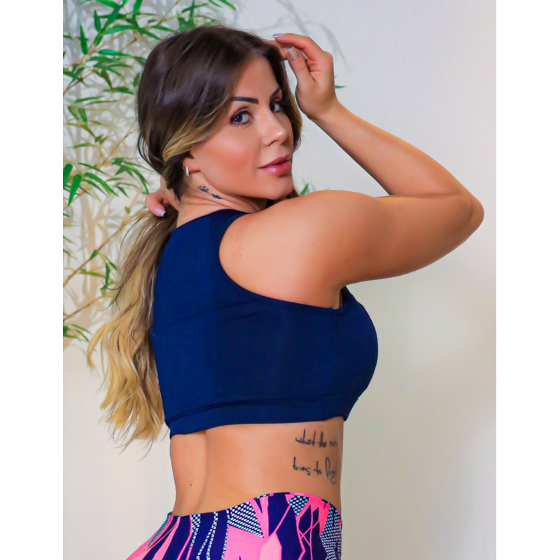 Cropped Azul Marinho com Bojo Removível | Ref: 4.4.4289-18