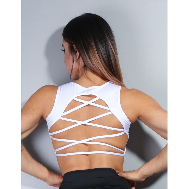 Cropped Branco em Cirrê de Poliamida com Bojo | Ref: 3.3.2381-02