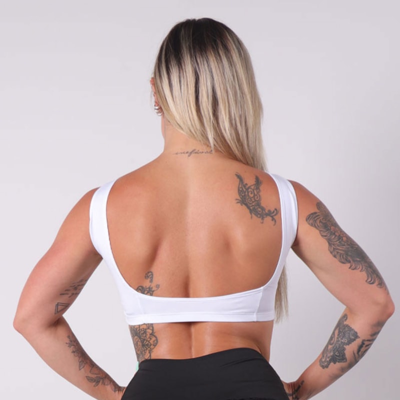 Cropped Branco sem Bojo com Decote Aberto nas Costas | Ref: 4.4.4324-02
