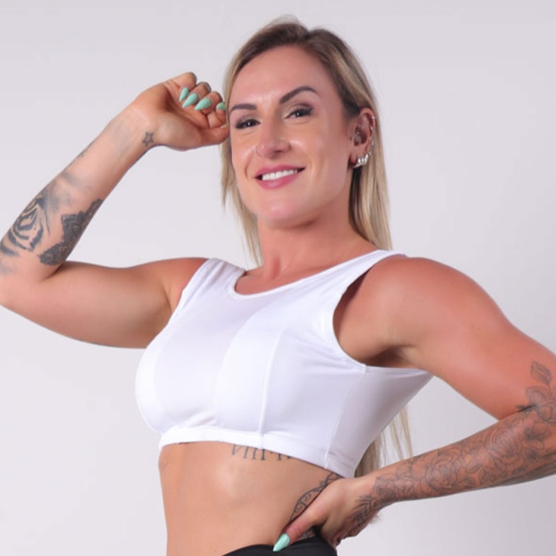 Cropped Branco sem Bojo com Decote Aberto nas Costas | Ref: 4.4.4324-02