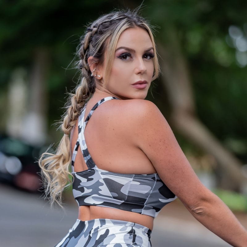 Cropped com Bojo e Estampa Camuflada | Ref: 4.4.1590-3197
