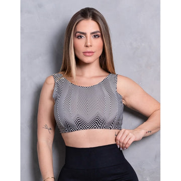 Cropped Estampado sem Bojo com Decote nas Costas | Ref: 4.4.4324-3155