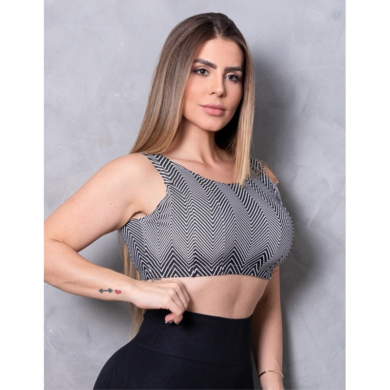Cropped Estampado sem Bojo com Decote nas Costas | Ref: 4.4.4324-3155