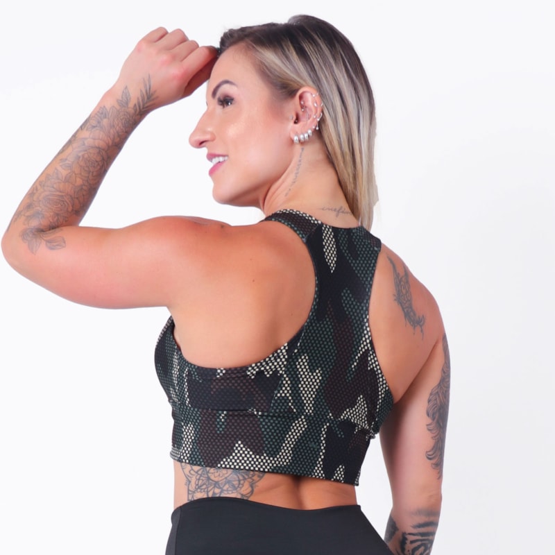 Cropped Fitness Estampado com Bojo Removível | Ref: 4.4.1820-3166
