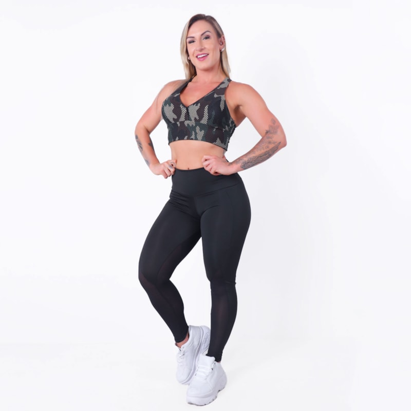 Cropped Fitness Estampado com Bojo Removível | Ref: 4.4.1820-3166