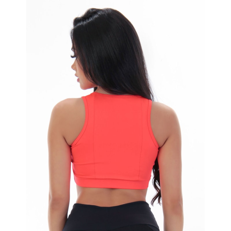 Cropped Laranja com Bojo Removível e Decote Vazado | Ref: 4.4.4289-04