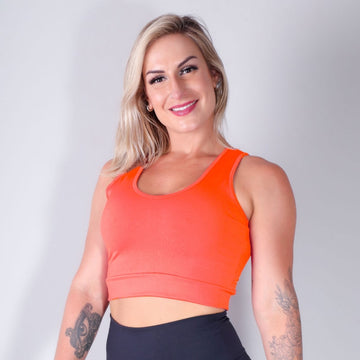Cropped Laranja Neon sem Bojo | Ref: 4.4.4332-37
