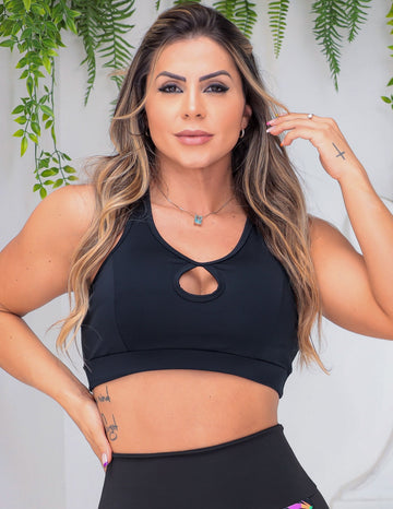 Cropped Fitness com Bojo e Decote | Ref: 4.4.4277-01
