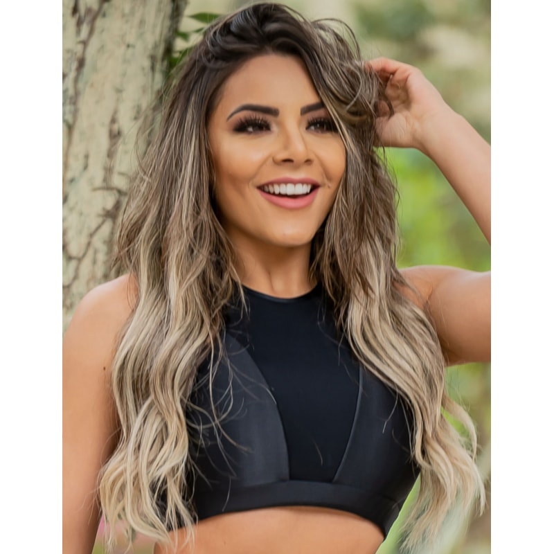 Cropped Preto em Ikat sem Bojo | Ref: 3.3.2366-01