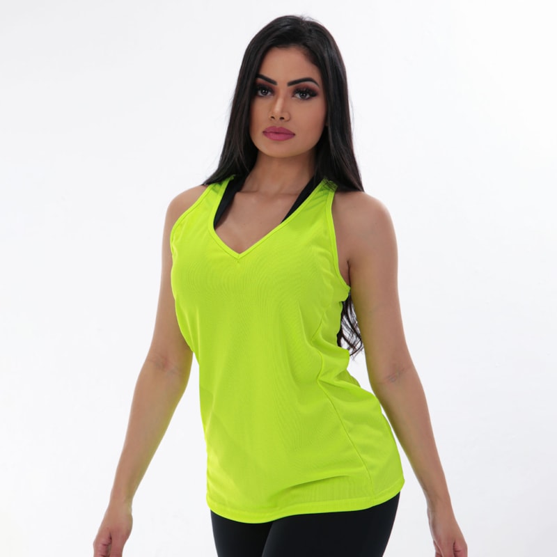 Regata Feminina Amarelo Neon em Dry Fit | Ref: 4.4.4390-36
