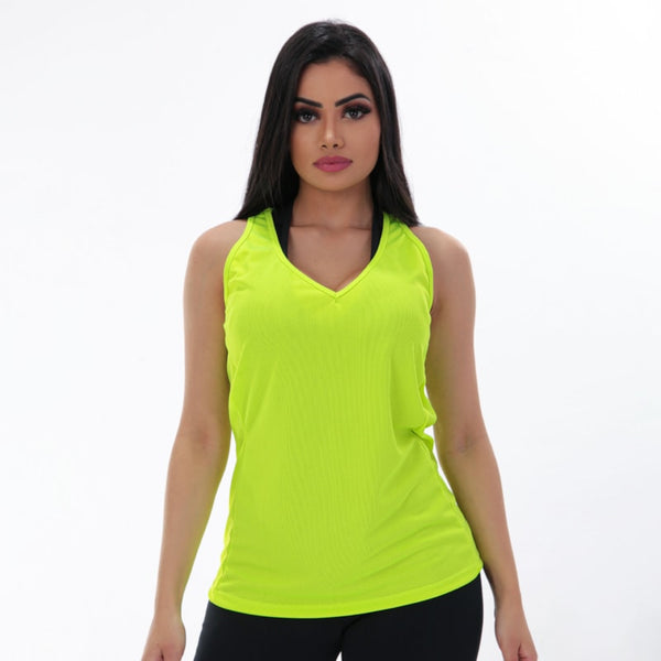 Regata Feminina Amarelo Neon em Dry Fit | Ref: 4.4.4390-36