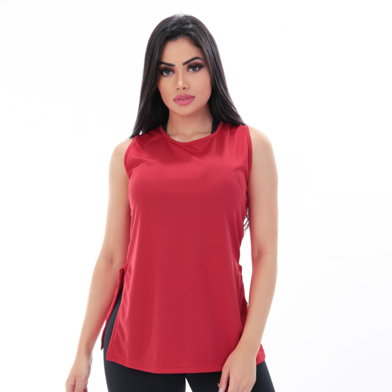 Regata Feminina em Dry Fit Vermelho | Ref: 4.4.4389-11