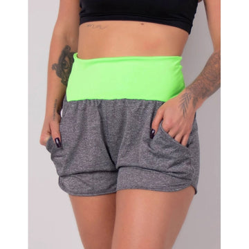 Short Dry Fit Mescla com Bolsos e Cós Verde | Ref: 4.4.1722-0503