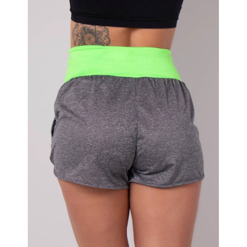 Short Dry Fit Mescla com Bolsos e Cós Verde | Ref: 4.4.1722-0503