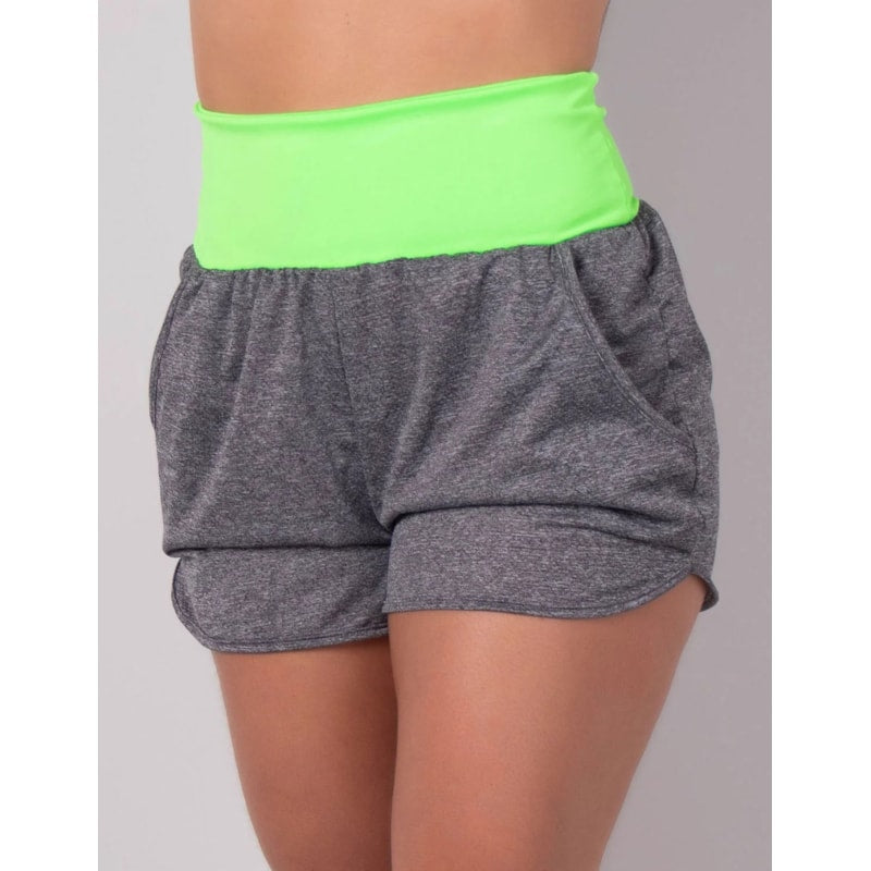 Short Dry Fit Mescla com Bolsos e Cós Verde | Ref: 4.4.1722-0503