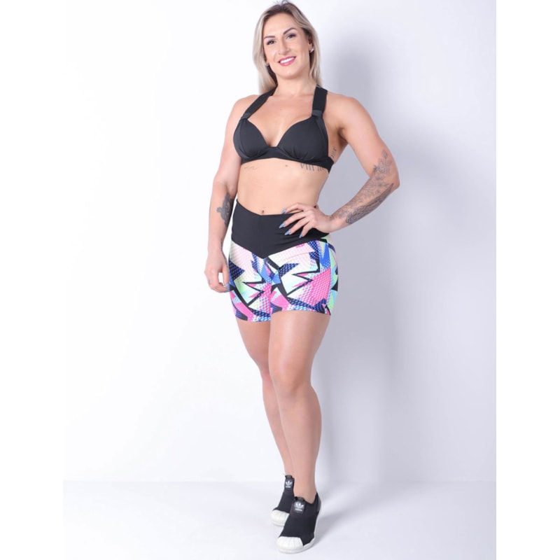 Short Feminino Fitness Básico Estampado | Ref: 4.4.4405-3223