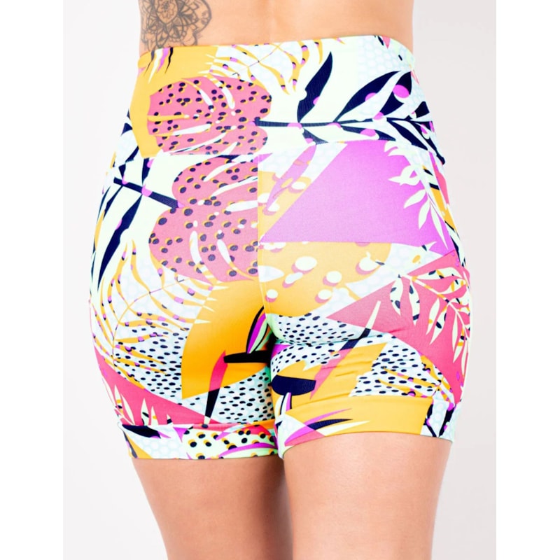Short Fitness Cós Alto Estampado com Bolsos | Ref: 4.4.4347-3194