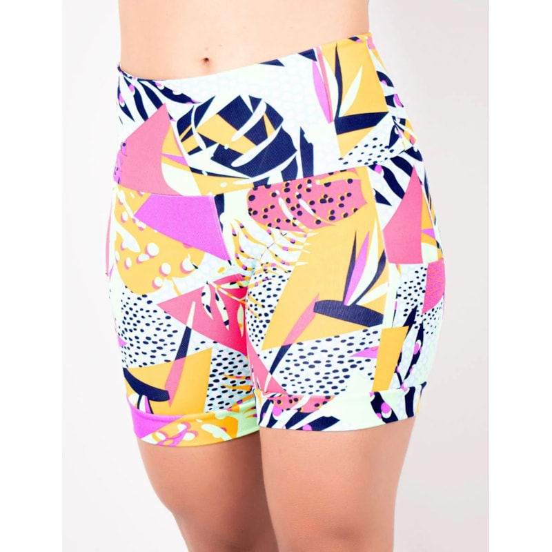 Short Fitness Cós Alto Estampado com Bolsos | Ref: 4.4.4347-3194