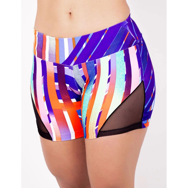 Short Fitness Estampado com Recortes de Tela | Ref: 4.4.4404-3222